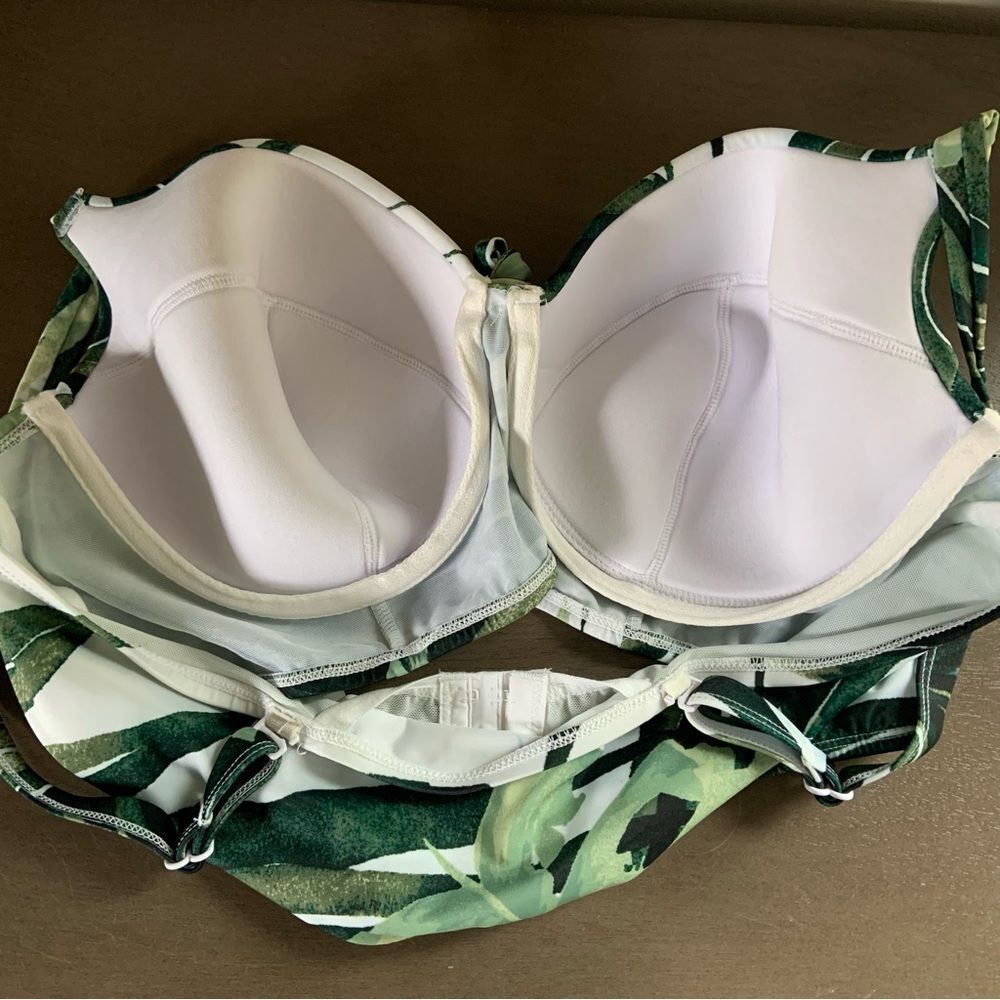 CACIQUE By Lane Bryant Mini Palms Longline Underwire Swim Bikini  22 42D - Picture 8 of 16